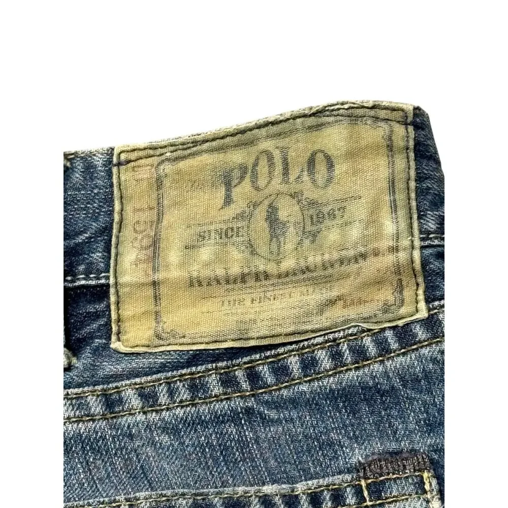 Polo Ralph Lauren Straight Jeans Mens 38/30 Blue Denim Classic Fit 5-Pocket Logo